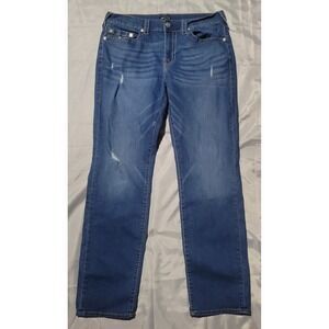 True Religion Geno Men's Relaxed Slim Fit Distressed Straight Leg Jeans‎ Size 36